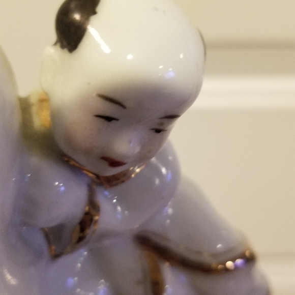 10" Vintage Japanese Kutami Porcelain Hotei Buddha & Children - Picture 6 of 16